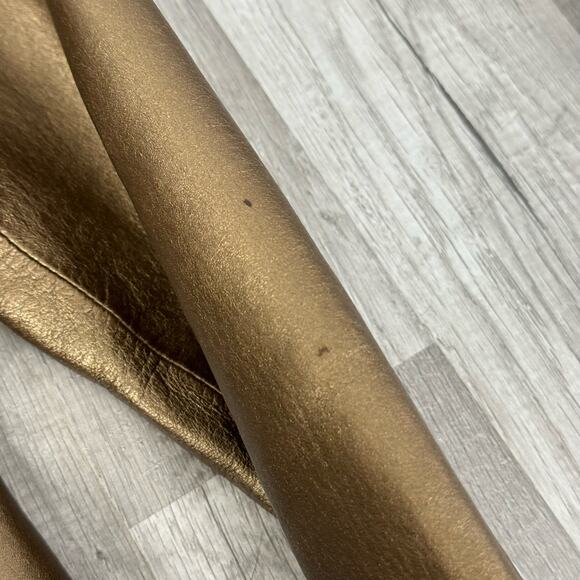 Bronze Metallic Leather Blazer Jacket One Button Size Medium - Picture 8 of 12